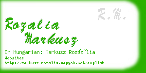 rozalia markusz business card